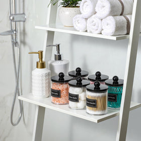 AOZITA canisters styled on a vanity to enhance decor and functional storage benefit