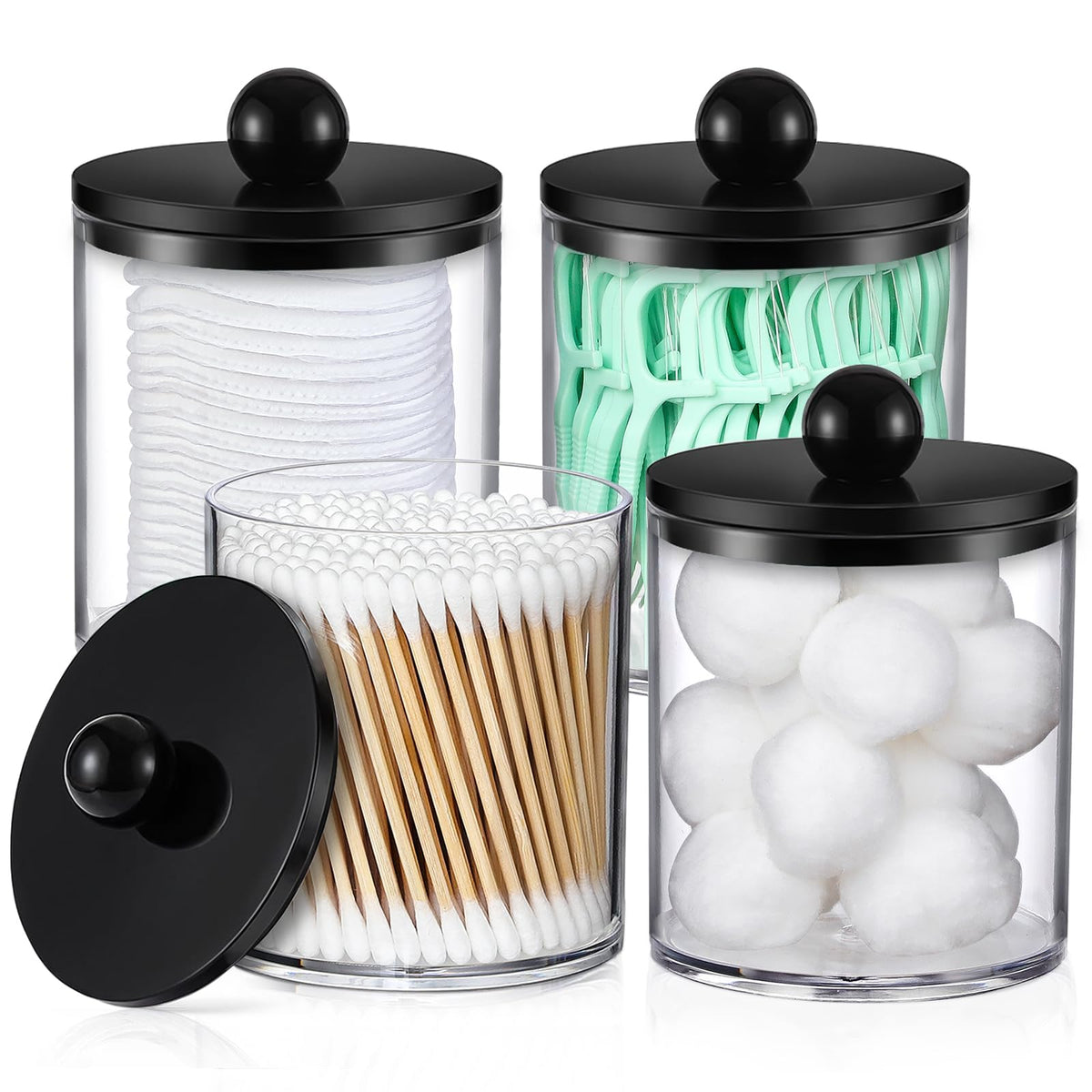 AOZITA jars used in bathroom and kitchen showing versatile multiroom organization benefit