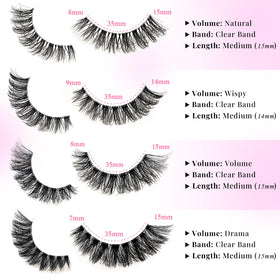 APCYUST close-up of clear lash band that blends invisibly for seamless finish