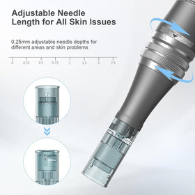 ApexDerm close-up of 0.25mm needle cartridge highlighting precision and safety