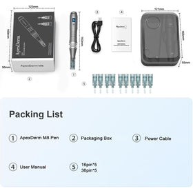 ApexDerm pen packed in travel case for on-the-go skincare convenience
