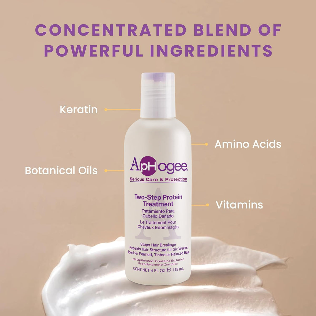 Aphogee application on wet hair demonstrating targeted use