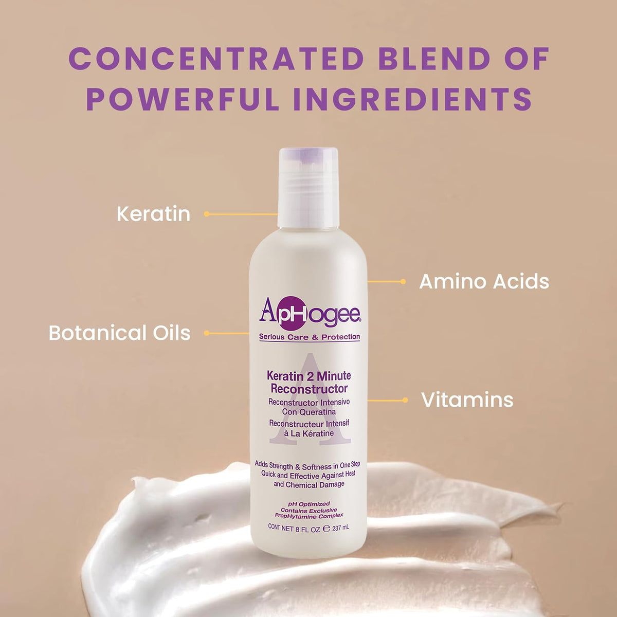 Aphogee being applied to damp hair in shower to improve manageability