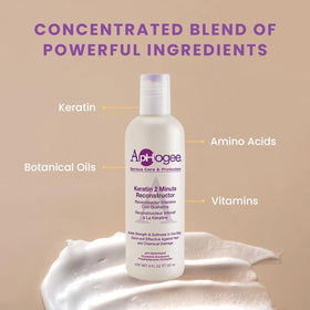 Aphogee being applied to damp hair in shower to improve manageability