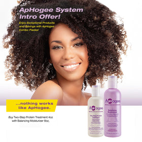 Aphogee protein treatment bottle close-up highlighting concentrated formula