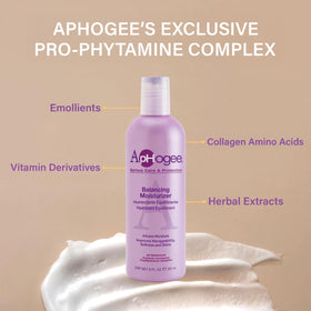 Aphogee creamy formula texture close-up for hydration and spreadability