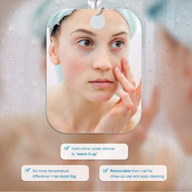 APHUIME mirror in use while shaving in shower showing fog-free grooming advantage