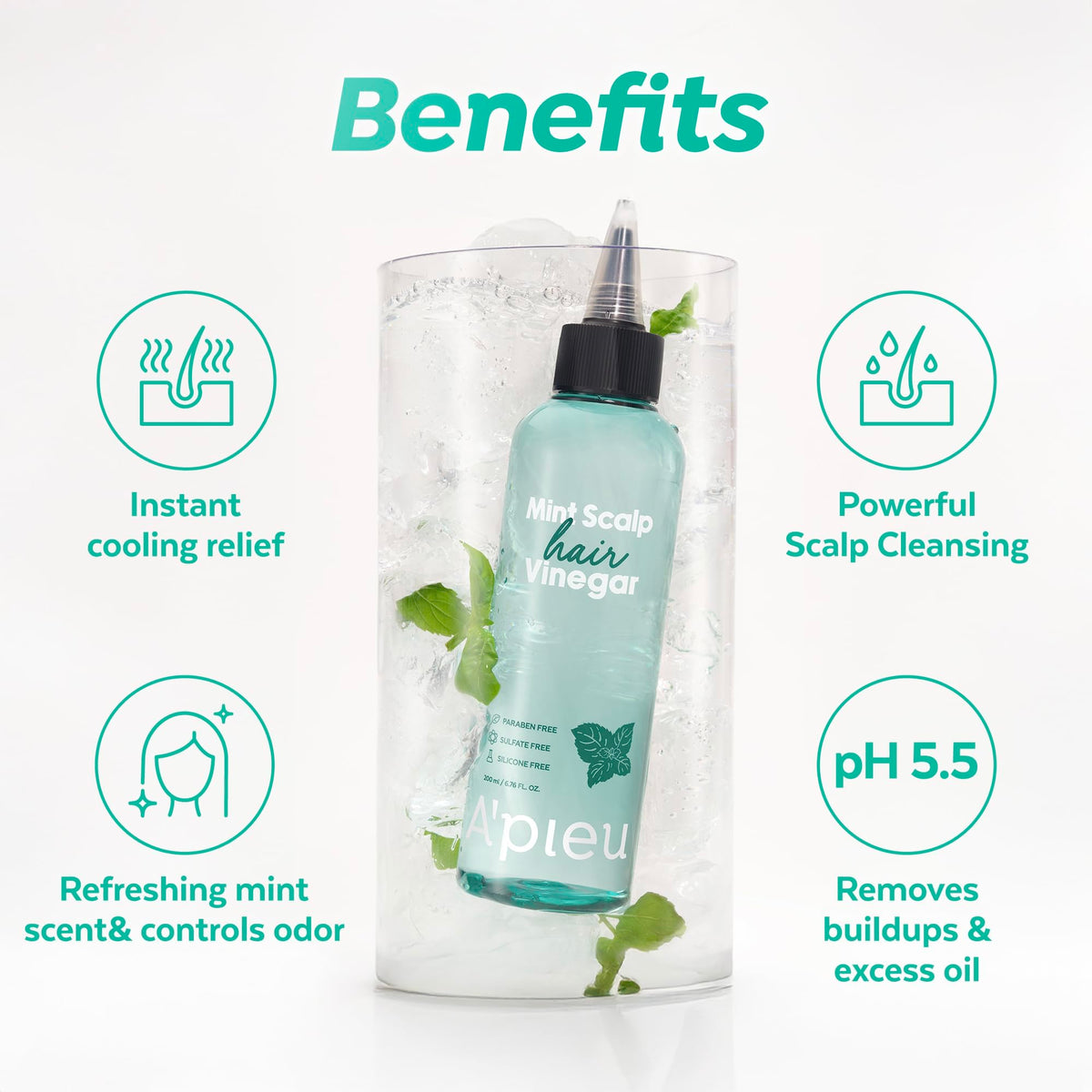 A'PIEU application on scalp in shower showing targeted cleansing benefit