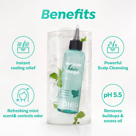 A'PIEU application on scalp in shower showing targeted cleansing benefit