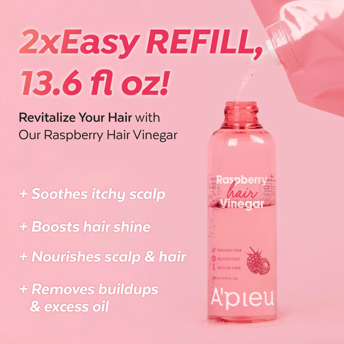A'PIEU in-shower use illustrating quick rinse-off and fresh scalp