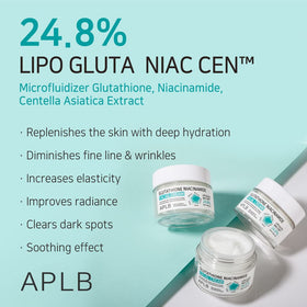 APLB cream swatched on skin with spatula to show spreadability and hydration
