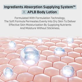 APLB lotion spread on forearm showing lightweight, non-greasy finish
