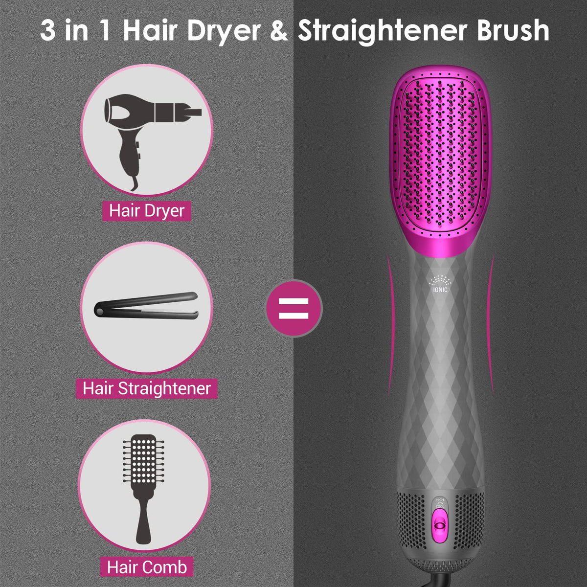 APOKE in-hand styling demo on wavy hair showing one-step dry-and-smooth convenience