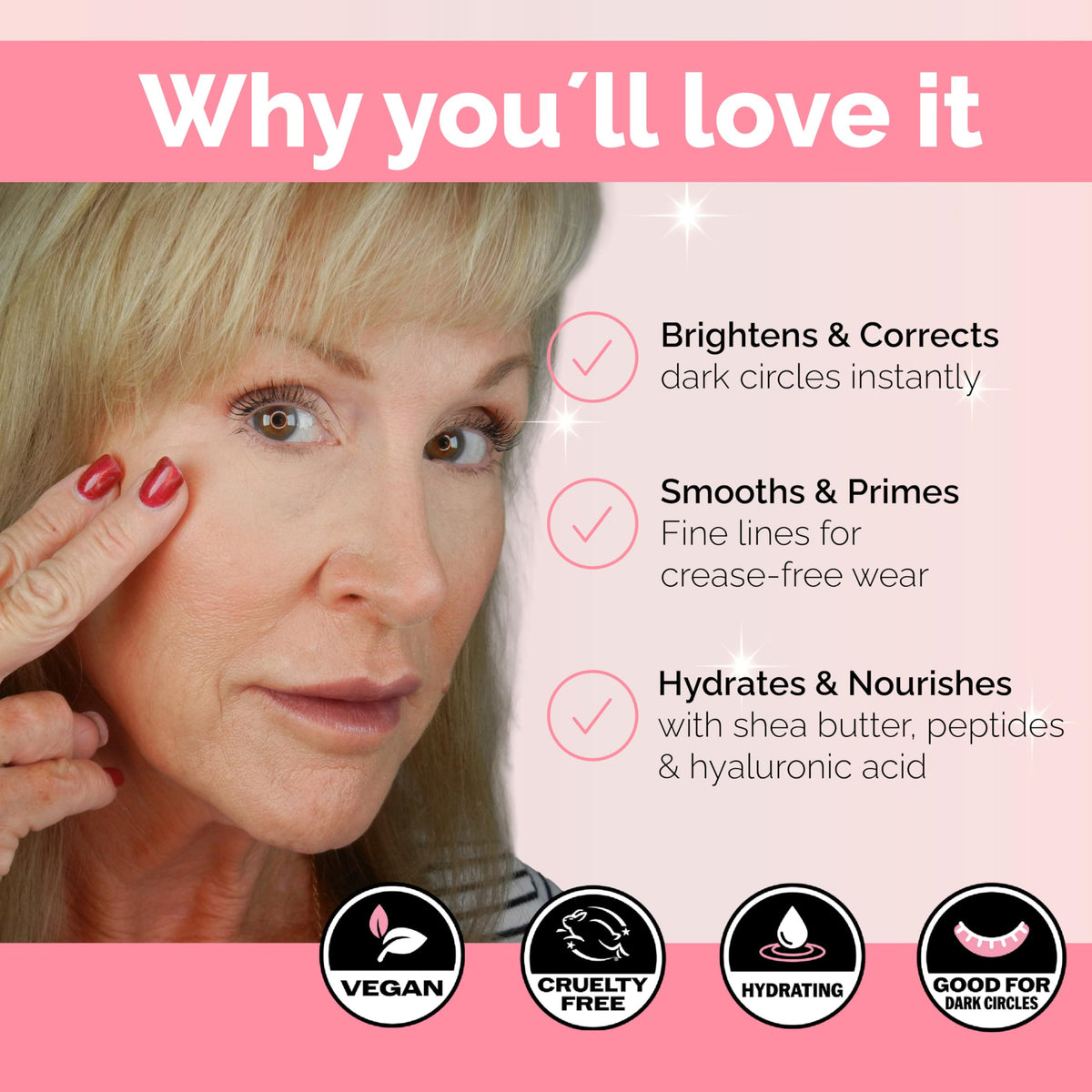 Elizabeth Mott applicator dispensing small pearl of brightener for control