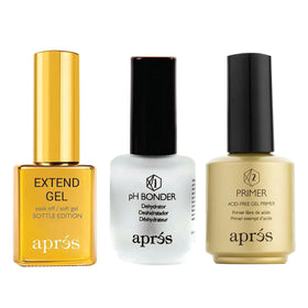 APRÉS front packaging showing three 15 ml bottles for professional salon use