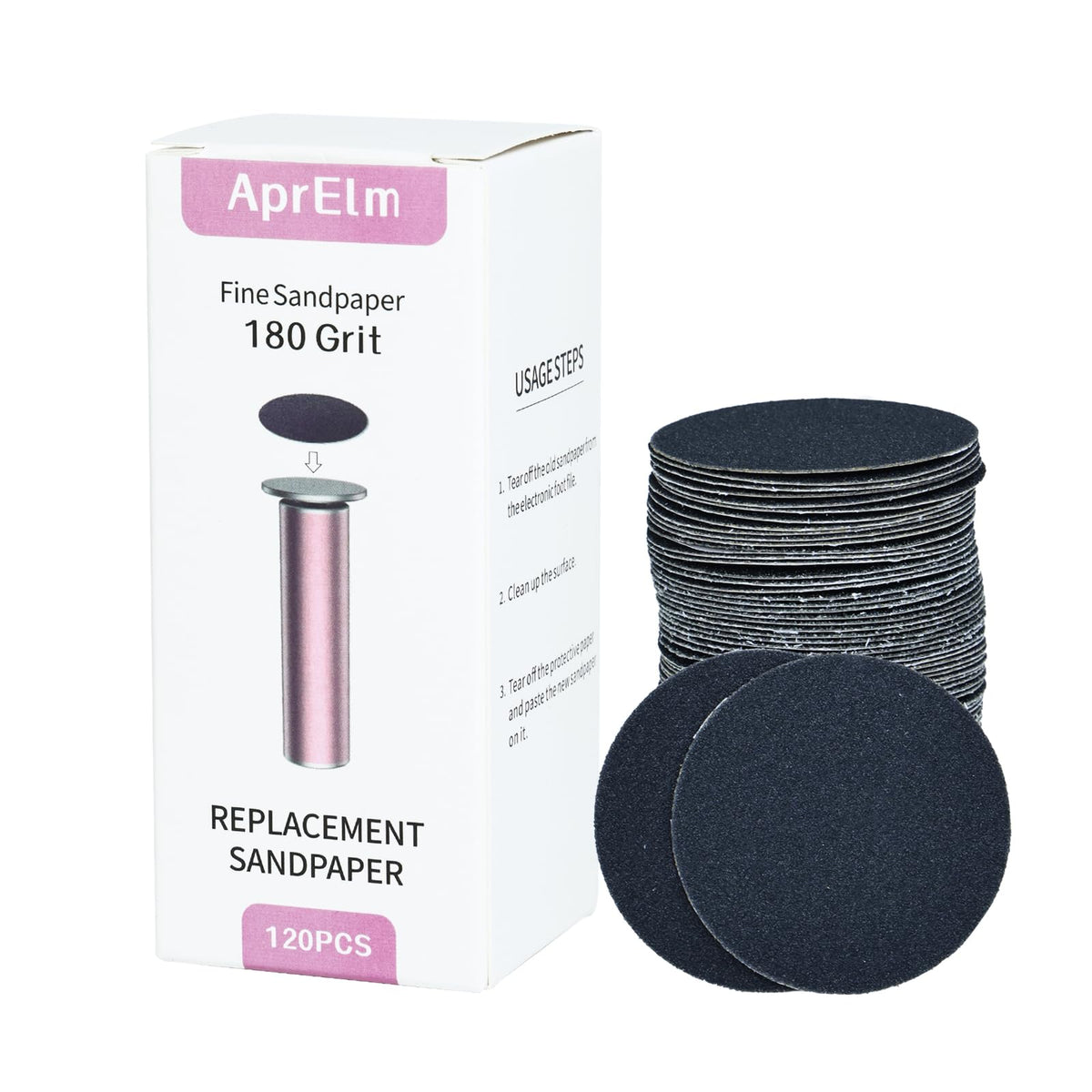 APRELM front view of 120pcs sandpaper replacement pack, long-lasting supply benefit