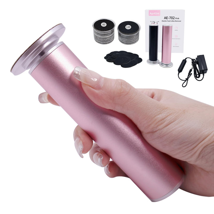 APRELM front view showing device and controls for effortless callus removal