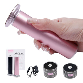 APRELM front view of electric callus remover showing ergonomic grip and controls, improved handling