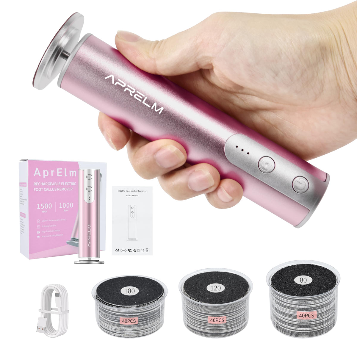 APRELM front view of E3 Rose Pink showing controls and ergonomic grip for confident handling