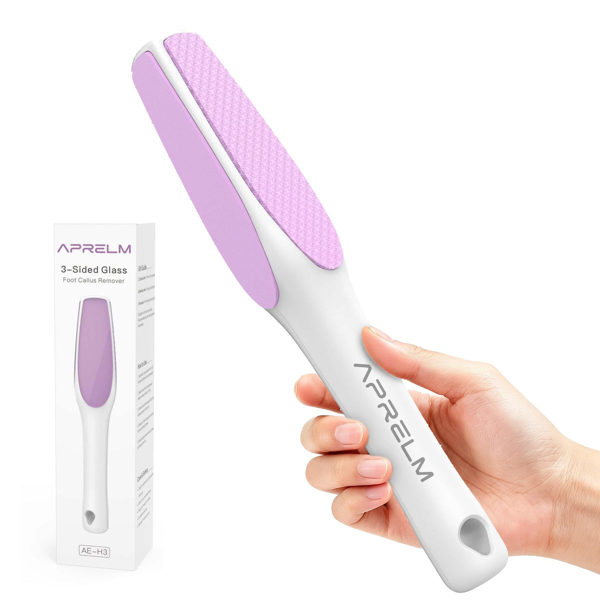 APRELM front view pink foot file showing shape and color for precise control