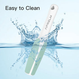APRELM in use during a pedicure, demonstrating safe callus reduction and smoother feet