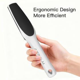 APRELM size comparison in hand showing compact, travel-friendly foot file