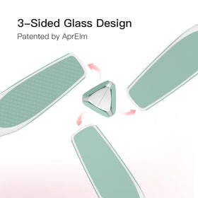 APRELM close-up of three-sided edges highlighting coarse medium and fine textures for multi-stage care