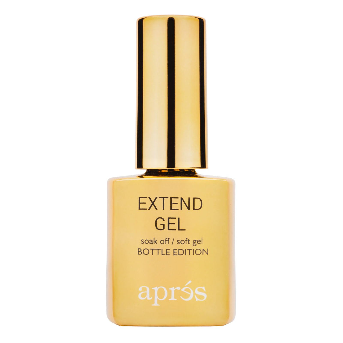APRÉS gold bottle front view showing product and brand for easy identification