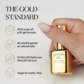 APRÉS applying Extend Gel to Gel‑X tip demonstrating controlled placement benefit