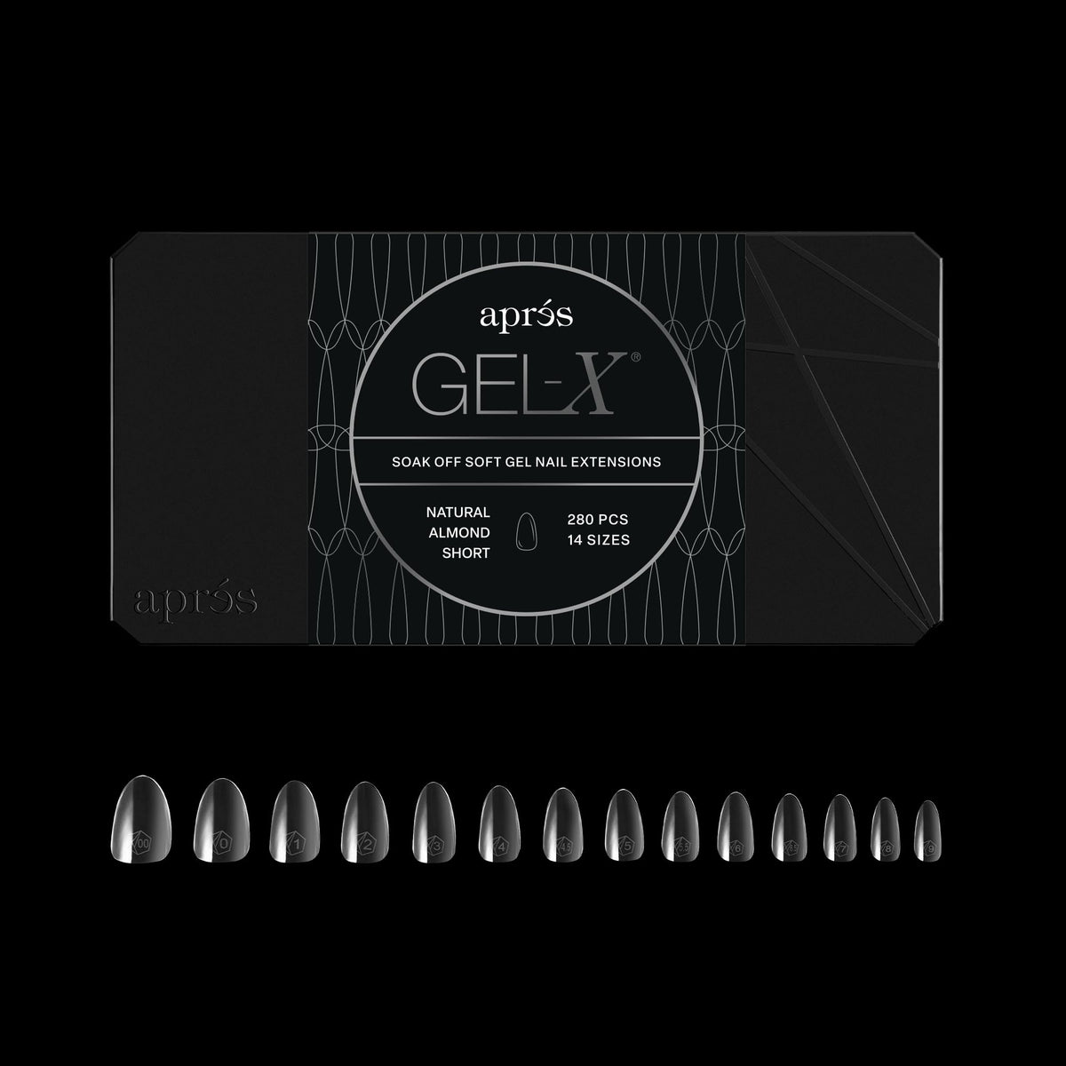APRÉS layout of 14 labeled sizes including half sizes to speed accurate fitting