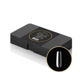 APRÉS box front view showing 500 Gel-X tips and labeling benefit rapid refill