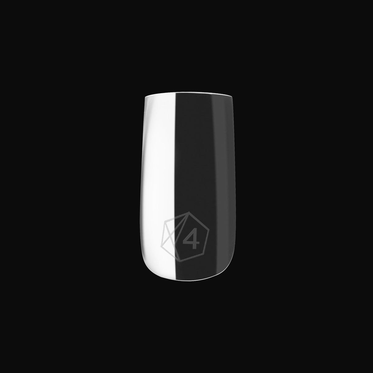 APRÉS Natural Square Short tips on hand illustrating flatter surface for wide nails
