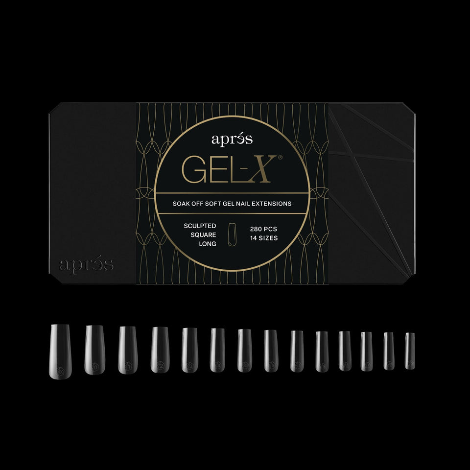 APRÉS front box showing 280 Gel-X tips and label, clear inventory benefit