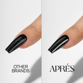 APRÉS nail tip swatches demonstrating mirror-like glossy finish and shine