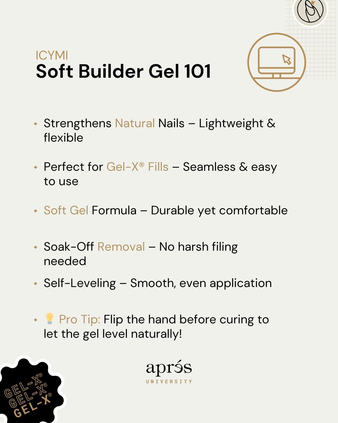 APRÉS soak-off demo with acetone pad showing gentle removal benefit
