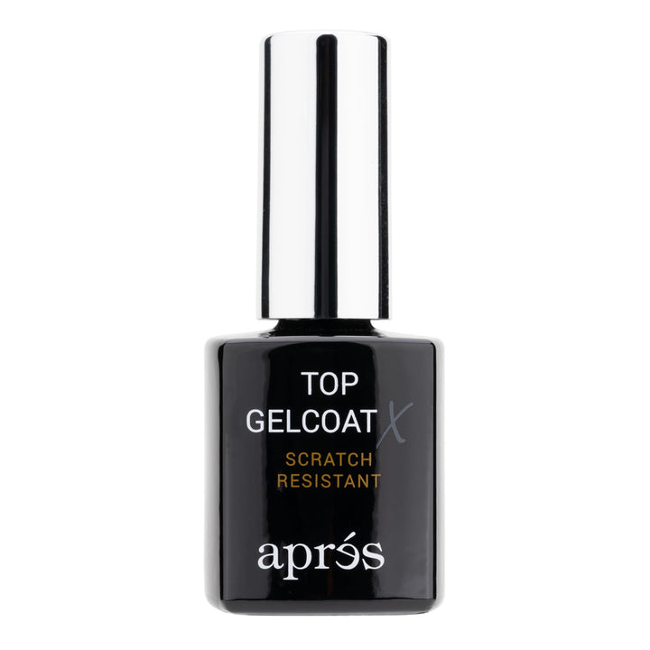 APRÉS front packaging of Top Gelcoat X showing product and glossy benefit