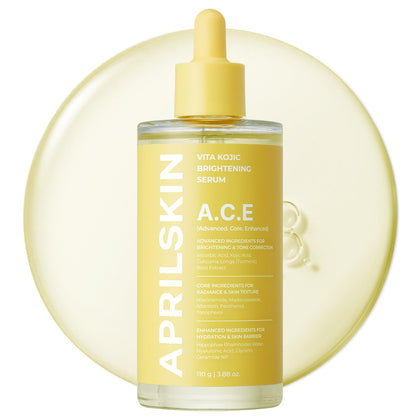 APRILSKIN bottle front view showing product and brightening benefit