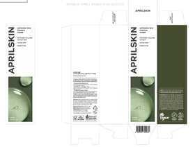 APRILSKIN toner being applied with a cotton pad to prep and hydrate skin