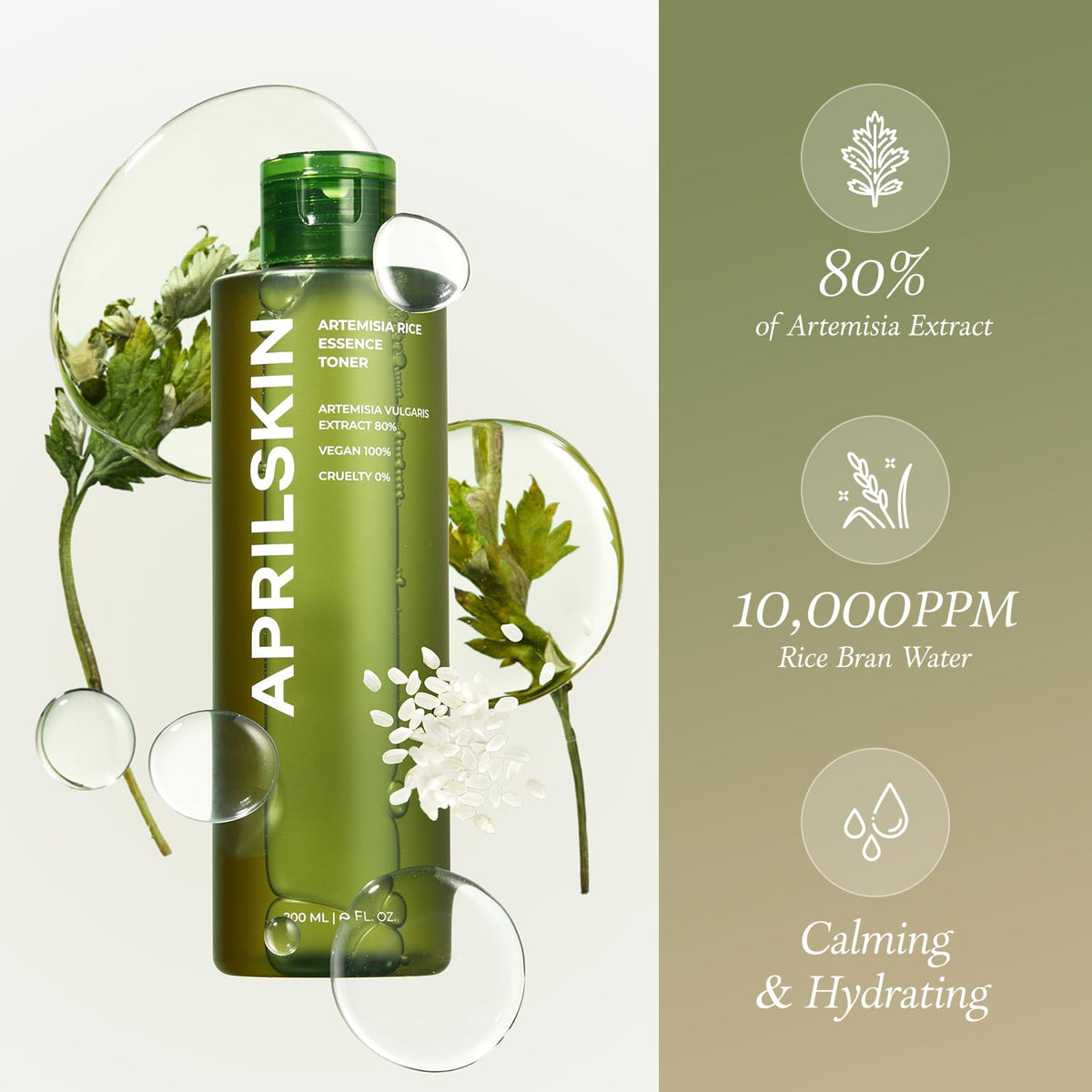 APRILSKIN back label close-up listing ingredients and usage tips