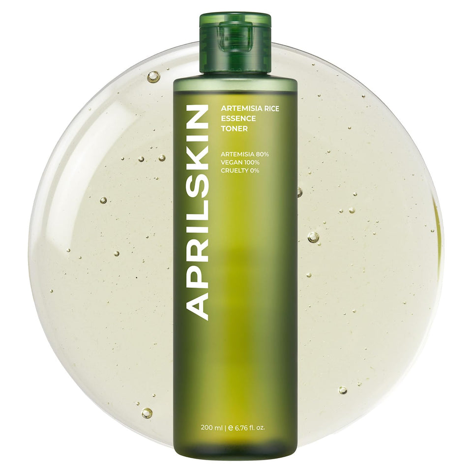 APRILSKIN front packaging showing toner bottle and label benefits