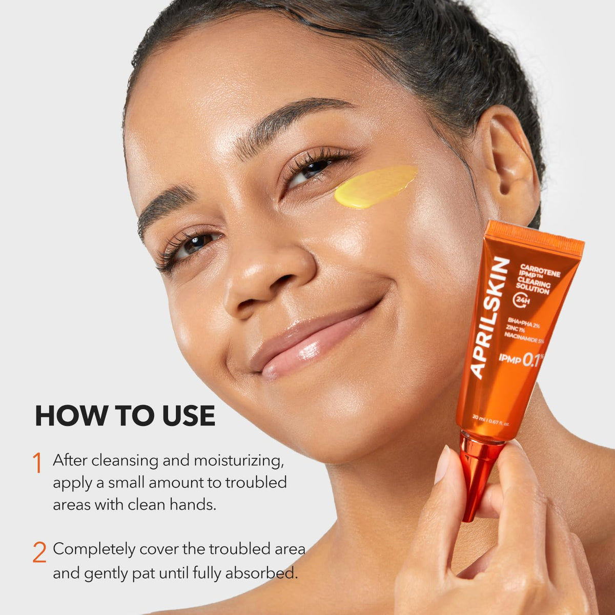 APRILSKIN before and after comparison illustrating reduced redness benefit