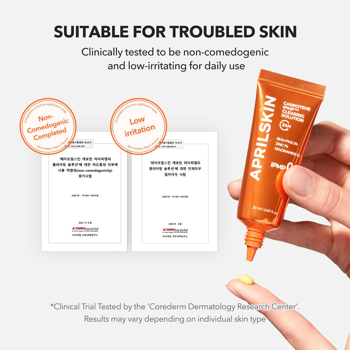 APRILSKIN clearing solution staged in bathroom showing daily routine benefit