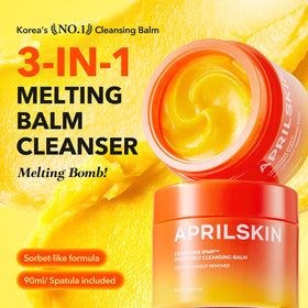APRILSKIN open jar showing sorbet texture and smooth balm for application