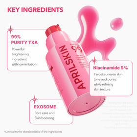 APRILSKIN ingredient diagram highlighting TXA and niacinamide synergy