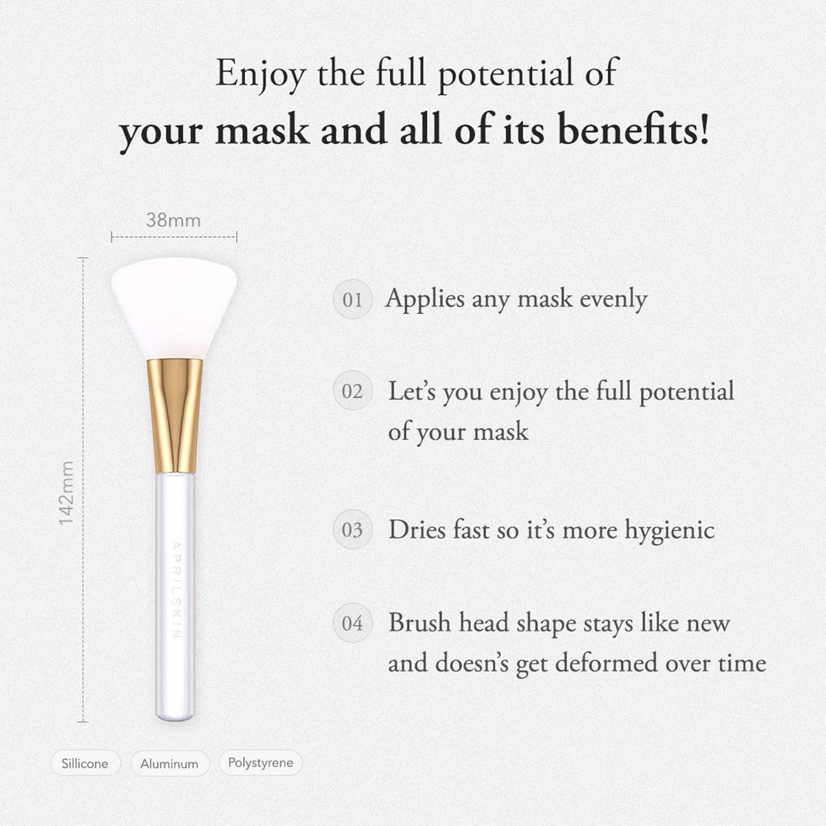 APRILSKIN Jelly Brush close-up of silicone texture highlighting flexible edges for precise spread