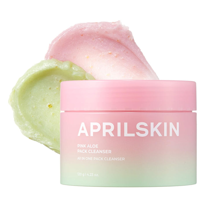 APRILSKIN front packshot showing cleanser and product clarity