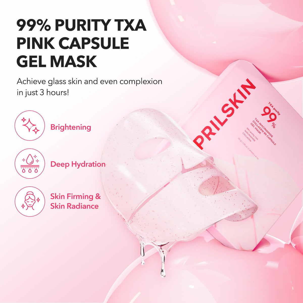 APRILSKIN open capsule top view revealing the pink gel and controlled dosage