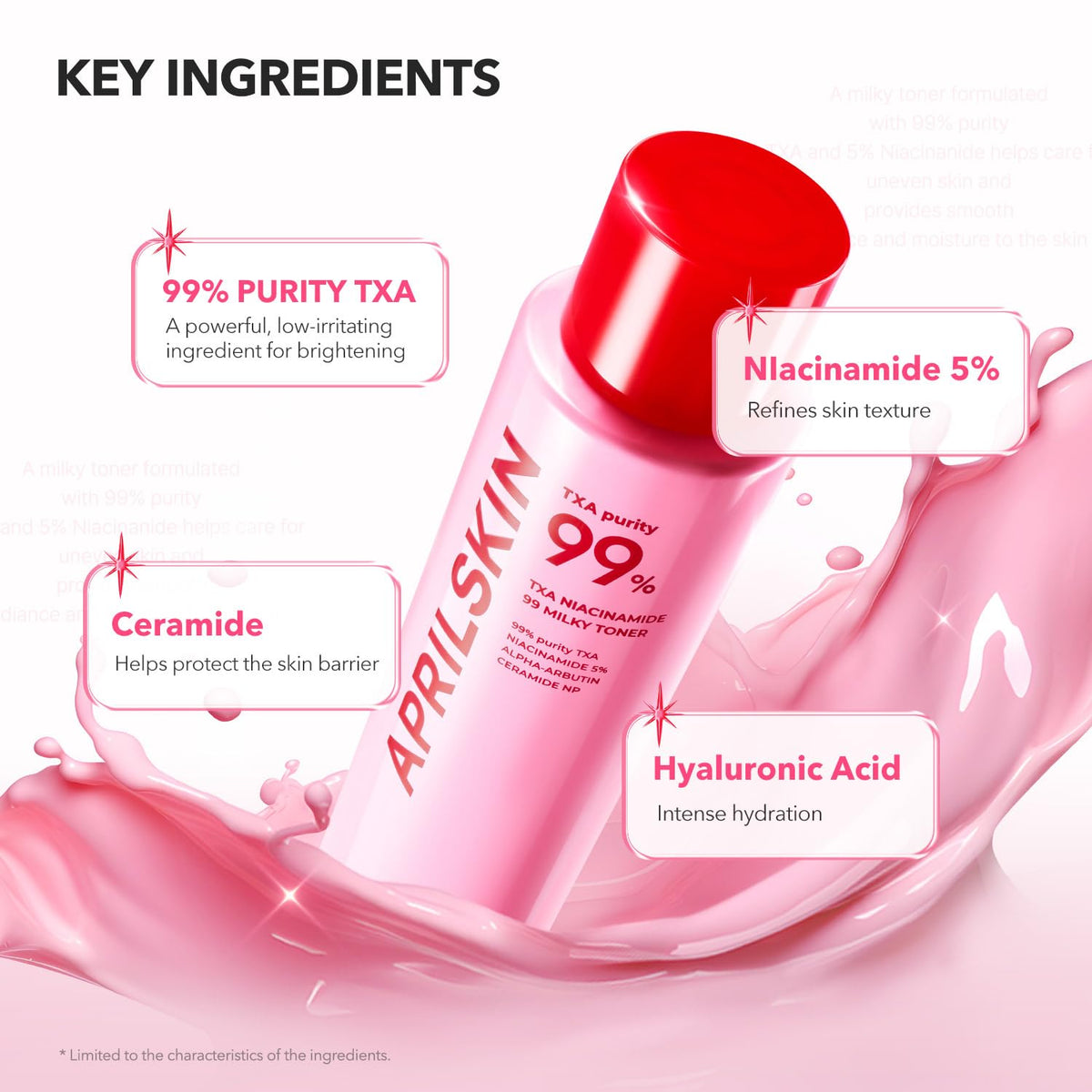 APRILSKIN bottle label focused on ingredient concentrations and clarity