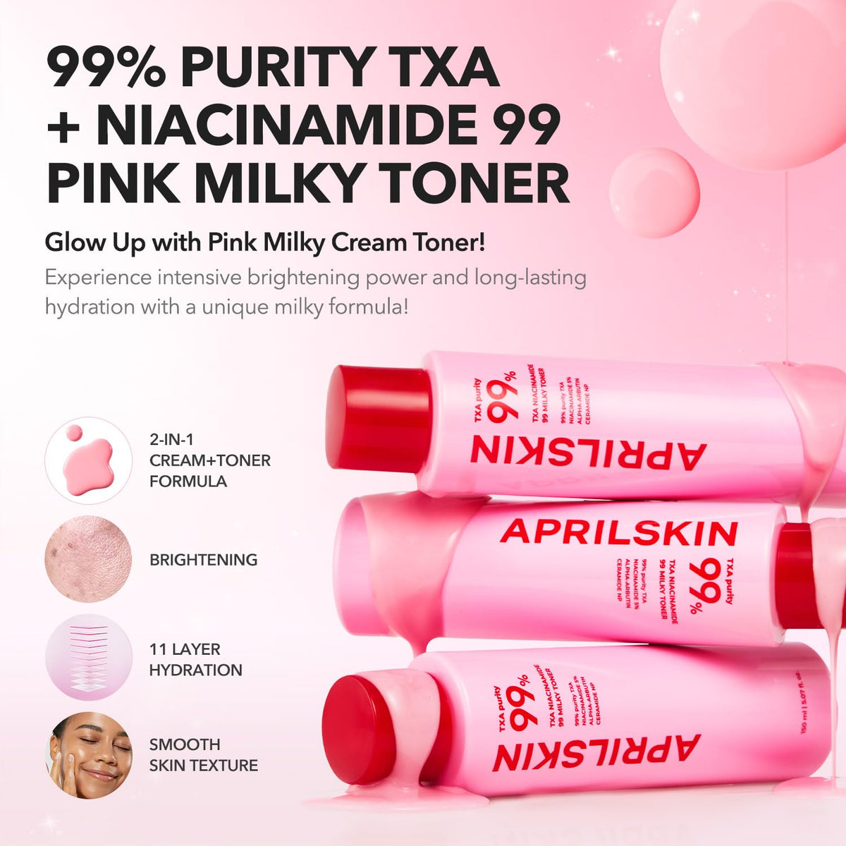 APRILSKIN creamy texture close-up illustrating lightweight hydration