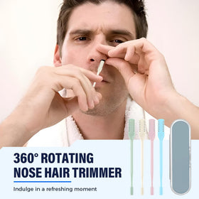 AprYew trimmer held in hand demonstrating portable size for travel